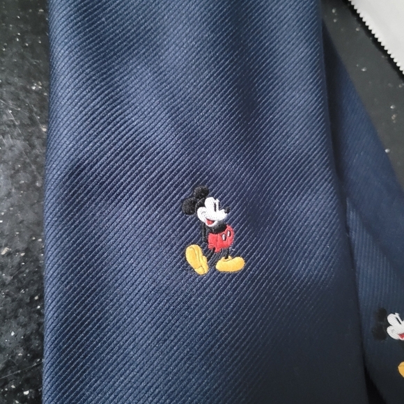 Vintage Mickey Mouse by Cervantes Navy tie with Embroidered Mickey - Picture 3 of 3